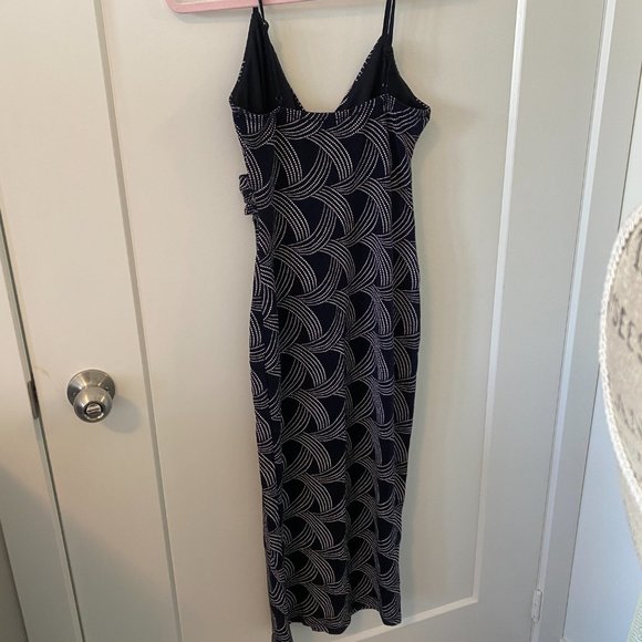 Blue and white fitted Stretchy Dress - Picture 5 of 6